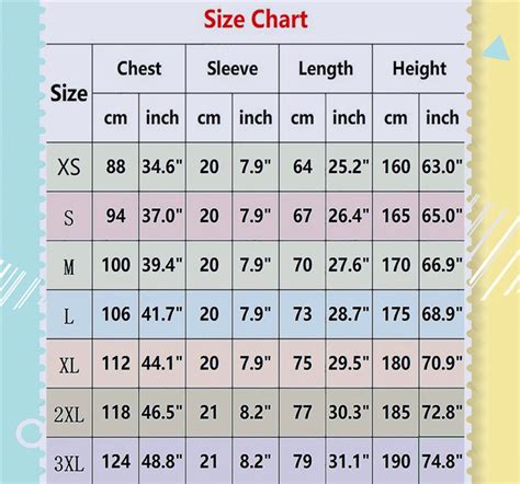 Size Charts .